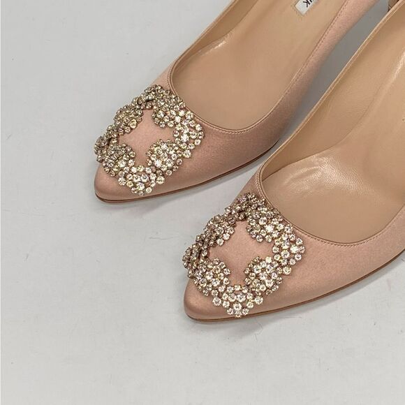 Manolo Blahnik Hangisi 70 Embellished Satin Pumps size 36.5 - Picture 6 of 13